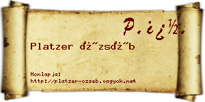 Platzer Özséb névjegykártya